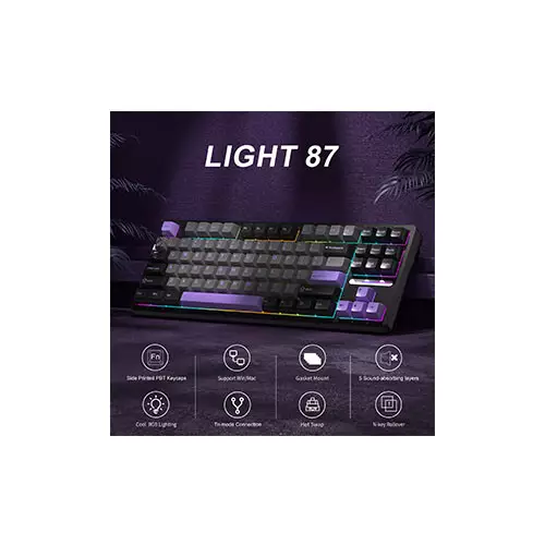 MageGee LIGHT87 Tri-Mode Creamy Gasket Mounted Mechanical Keyboard-gallery-1