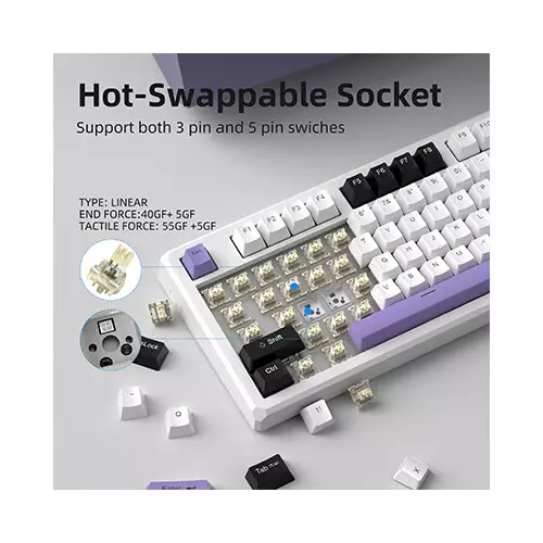 Magegee SKY87 Tri-mode Gasket Mounted Mechanical Keyboard (Mocha Brown)-gallery-3