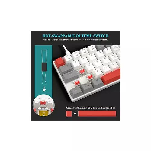 MageGee STAR 61 Wired Mechanical Gaming Keyboard (Red Switch)-gallery-3