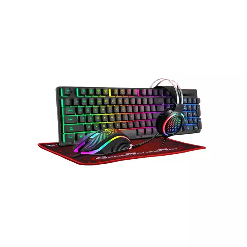 T-WOLF TF400 GAMING KEYBOARD MOUSE HEADSET MOUSE PAD 4 IN 1 COMBO-1