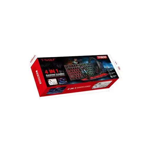 T-WOLF TF800 Wired Gaming Headset Mouse Keyboard And Mousepad 4 In 1 Combo-gallery-3