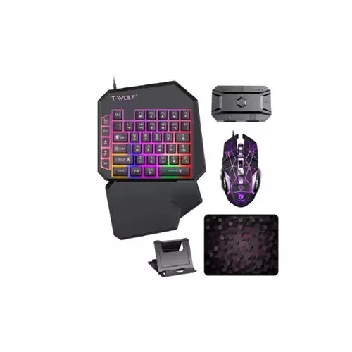 T-WOLF TF950 5 In 1 Wired Gaming Combo - TechLand BD Flash Sale