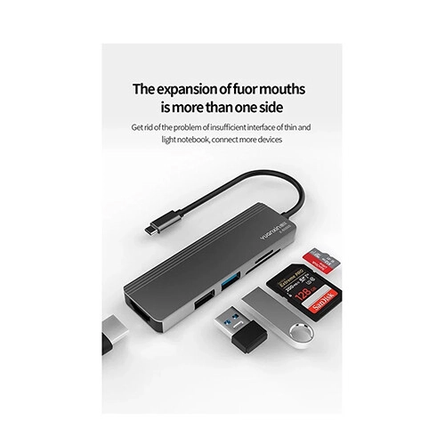 Yuanxin X-80505 Multiport 5 in 1 Aluminium Type C Hub - 2
