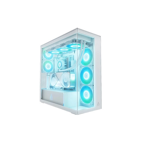 Arctic Xtender VG Clear Glass Premium E-ATX Gaming Case with 420mm Cpu Cooler (White)