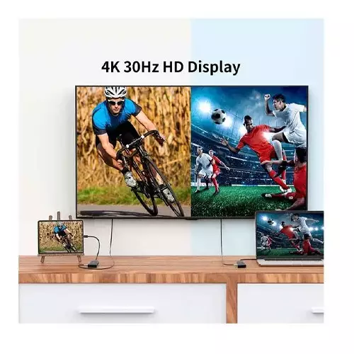 Yuanxin Type-C Male to HDMI TF & SD Female Black Converter-gallery-1