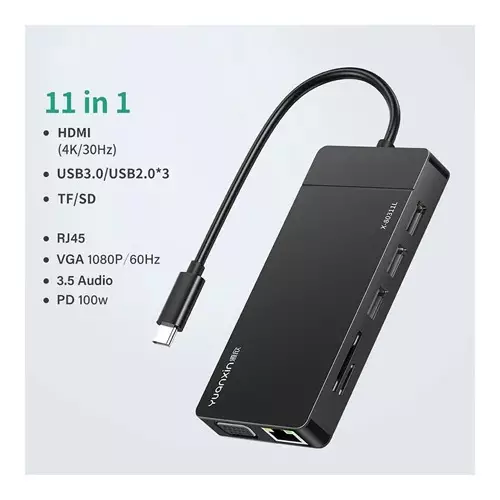 Yuanxin Type-C Male to HDMI SD & PD Female Black Converterer-gallery-1