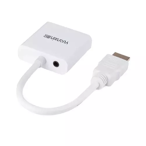 Yuanxin YHV-010 HDMI Male to VGA Female White Converter with Audio-gallery-1