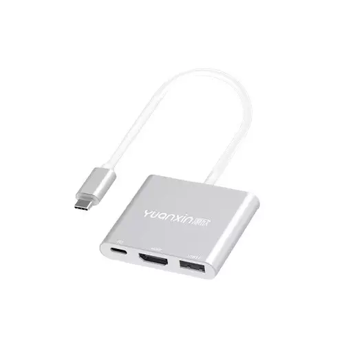 Yuanxin X-3215 Type-C Male to HDMI USB & PD Female Converter Gray-1