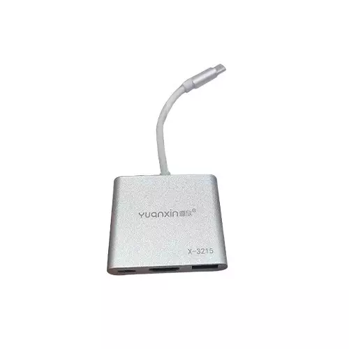 Yuanxin X-3215 Type-C Male to HDMI USB & PD Female Converter Gray-2