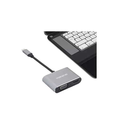 Yuanxin X-3510 Type-C Male to HDMI & VGA Female Converter - 3