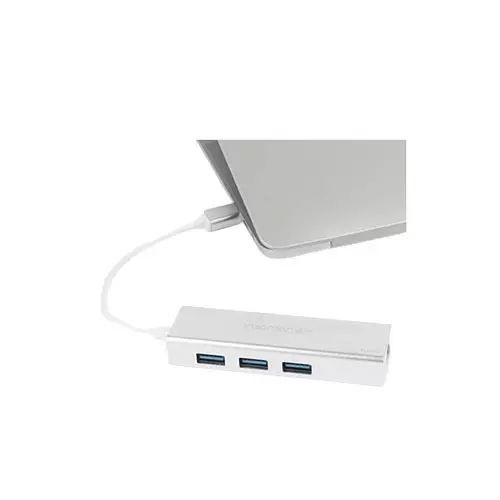 Yuanxin X-3561 USB Male to Tri USB & LAN Female Converter (White) - 2