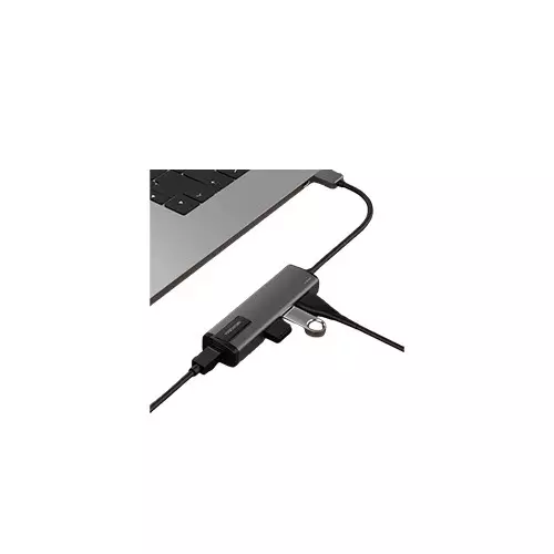 Yuanxin X-3518A USB Male to Tri USB & LAN Female Converter (Black) - 2