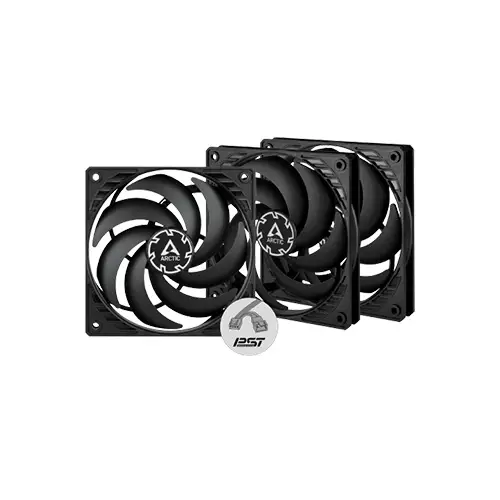 Arctic P12 Slim PWM PST 120mm (3 Pack) Cooling Case Fan (Black)