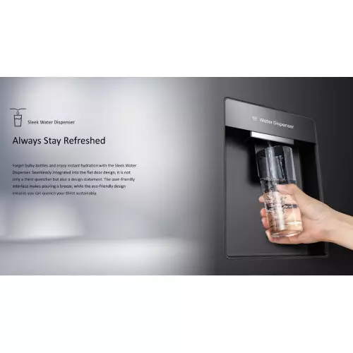 Hisense RB1G266NMBM/BD3 270L BMF Inverter Glass Door with Dispenser Refrigerator (Metro Blue) - 0