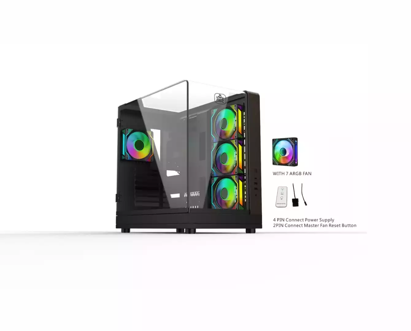 MONARCH AQUA X7 ARGB ATX Desktop Gaming Case (Black)