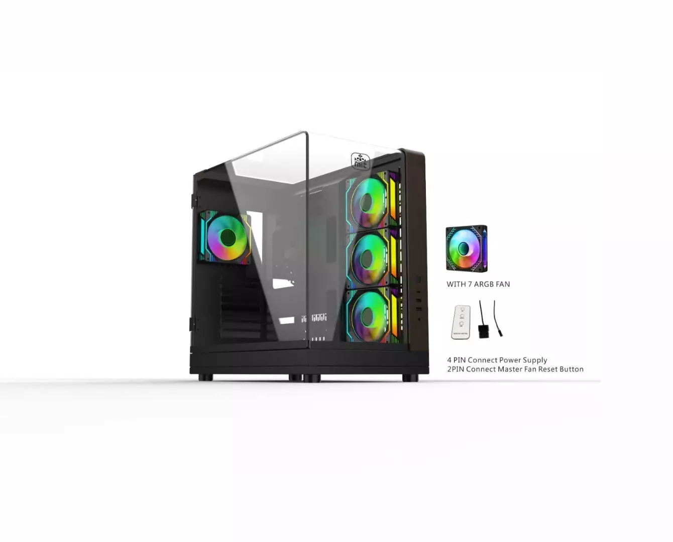 MONARCH AQUA X7 ARGB ATX Desktop Gaming Case (Black)