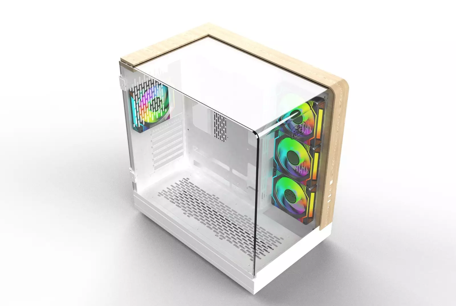 MONARCH AQUA X7 ARGB ATX Desktop Gaming Case (White)-2