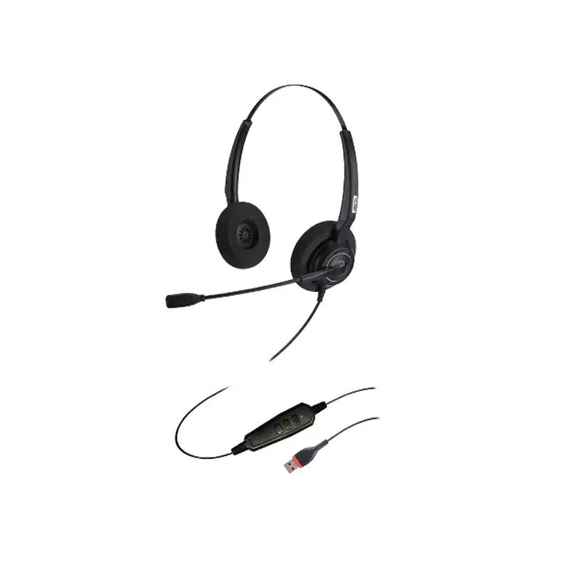 Inbertec UB200DU Duo Wired USB Noise Cancelling Headphone-1