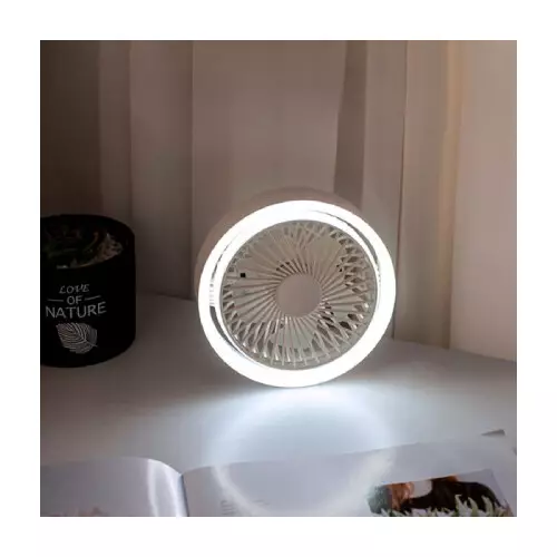 Vyvylabs VKD04-WH Mini Portable Desktop Fan with LED light-gallery-1
