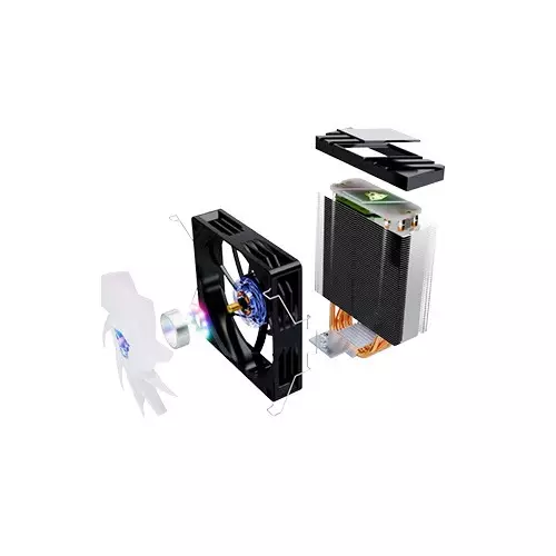 Jungle Leopard K400 RGB 120mm CPU Cooler (Black)-gallery-1