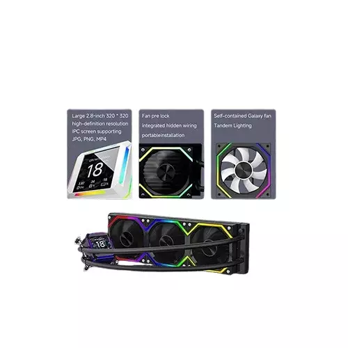 Jungle Leopard ASTROSHEL LCD 360 ARGB AlI In One Liquid CPU Cooler (Black)-gallery-1