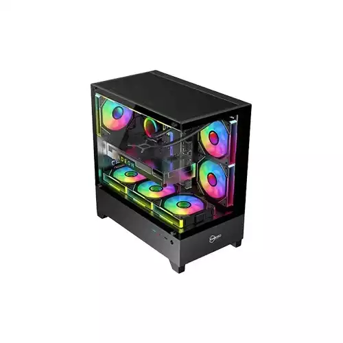 Carbono CG360 TB series Mid Tower M-ATX Gaming Computer Case (Black)