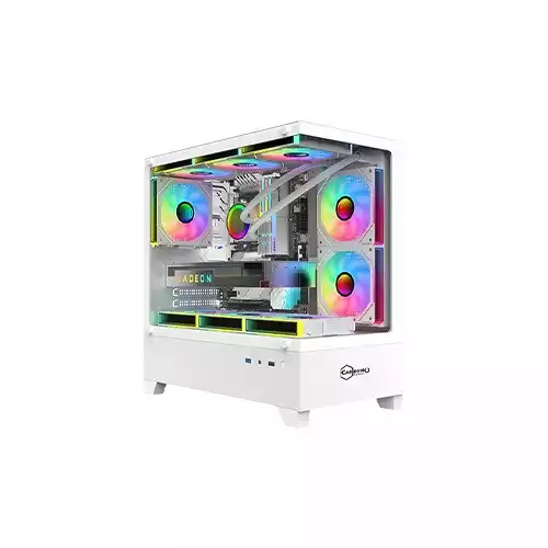 Carbono CG360 TB series Mid Tower M-ATX Gaming Computer Case (White)