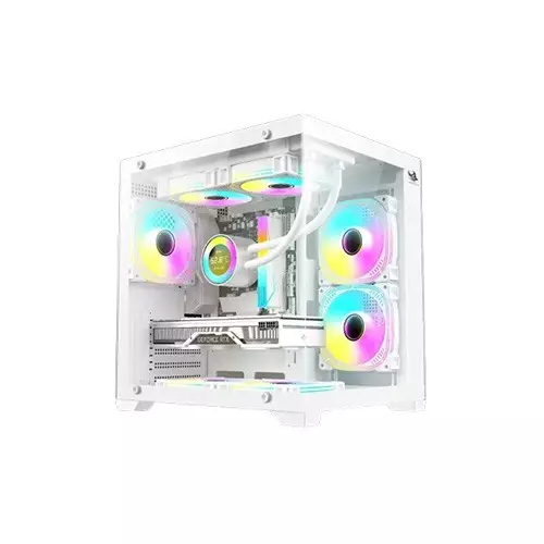 ARS LEGEND 171 V2 ARGB M-ATX Desktop Gaming Case (White)