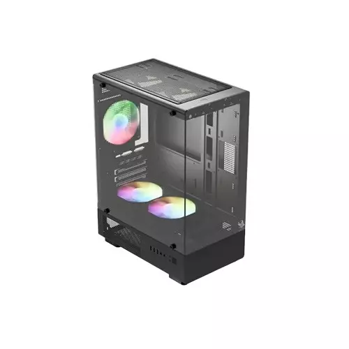 ARS Snow J-330-1 ARGB M-ATX Mid Tower Desktop Gaming Case (Black)-gallery-1