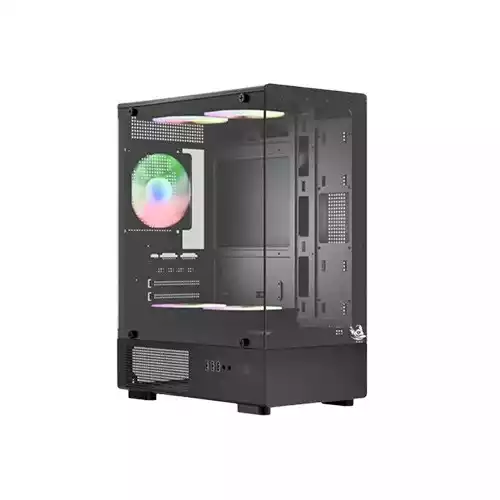 ARS Snow J-330-1 ARGB M-ATX Mid Tower Desktop Gaming Case (Black)