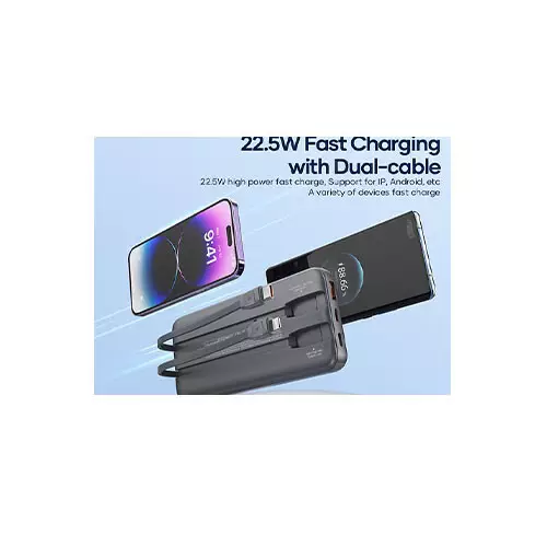 FONENG PX135 10000mAh Power Bank with 2 Built-in Cables-gallery-3