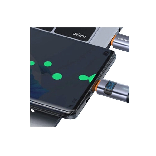 FONENG X116 1.2M 60W Aluminum Alloy Braided Type-C To C Cable With Power Display - 1