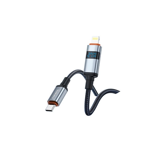 FONENG X116 1.2M PD27W Aluminum Alloy Braided Type-C To Lightning Cable With Power Display - 1