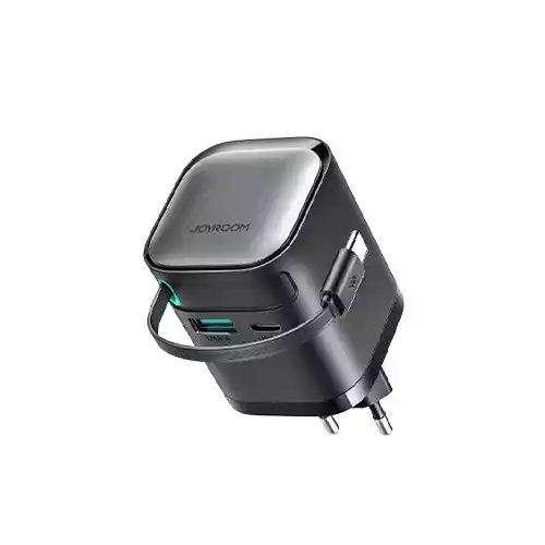 JOYROOM JR-TCL02 GaN 65W Charger with Retractable Cable