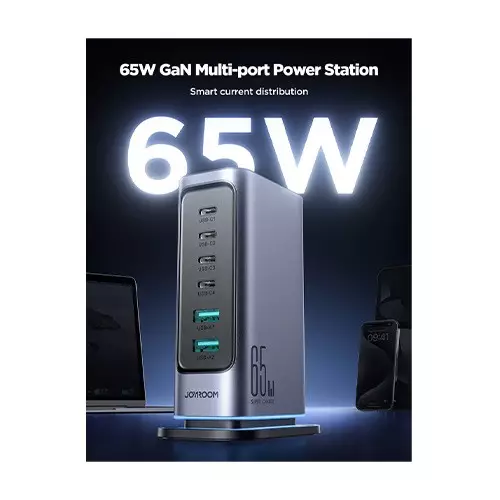 JOYROOM JR-TCM02 65W Gan Multi-port EU Plug Power Station-1