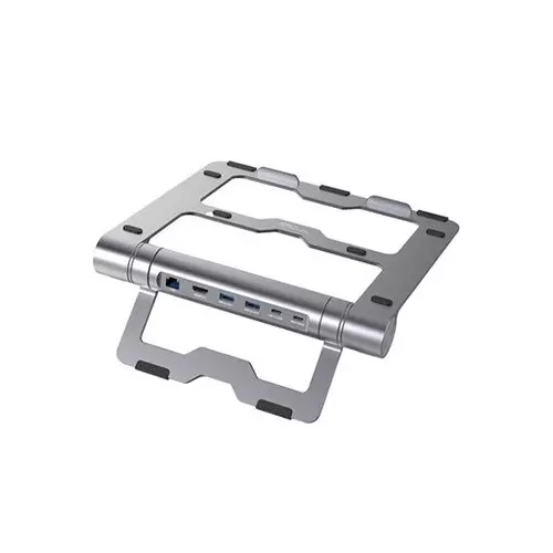 Vyvylabs Wisdom Series VHW06-GY Laptop Stand 6-in-1 Multifunctional HUB Docking Station-2