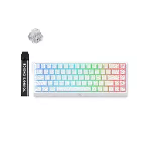 MCHOSE Ace 68 Esports Hall Effect Wired Gaming Keyboard - Ice Rhino Magnetic Switch (White Topographic)