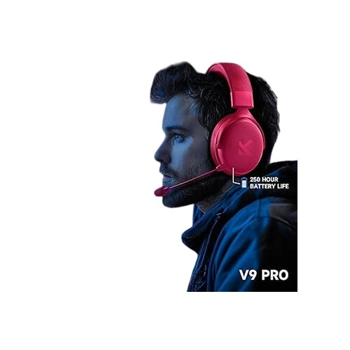 MCHOSE V9 Pro Rose Red Wireless Gaming Headset - 3