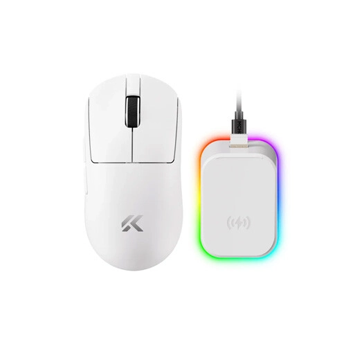 MCHOSE A7 V2 Ultra Plus Lightweight Wireless Gaming Mouse with Magnetic Charging Dock - White - 1