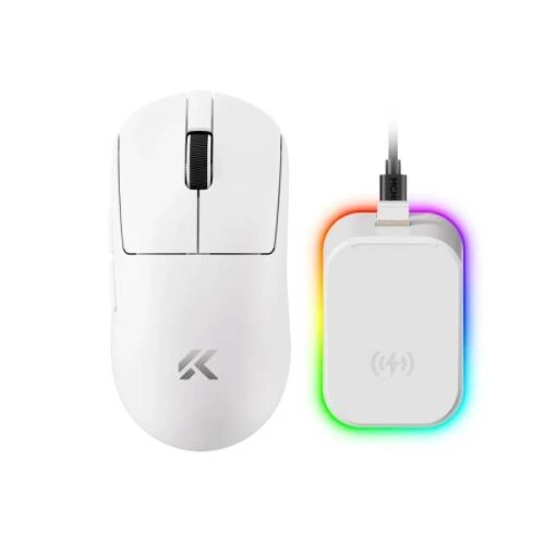 MCHOSE A7 V2 Pro Tri-Mode White Wireless Gaming Mouse - 1