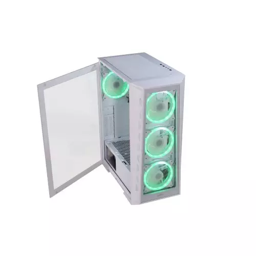 Virtu MI2W Glass ATX Tower Gaming Case (White)-1