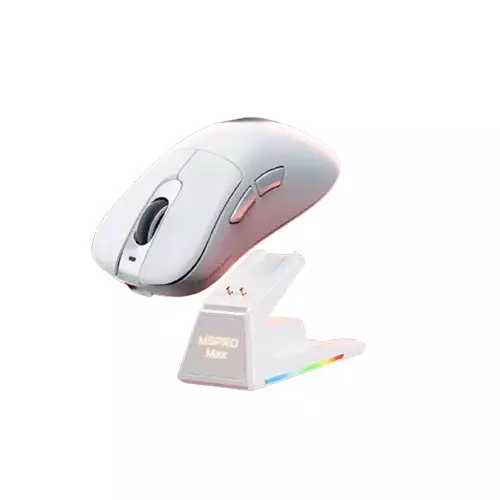 Lingbao M5 Pro Max 8KHz Ultra-Fast Tri-Mode Wireless Gaming Mouse - White-gallery-1
