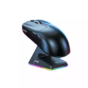 Lingbao M6 Tri-mode Gaming Mouse with Dock - Black