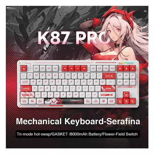 LINGBAO K87 Pro Tri-mode Gasket Structrue Hot Swap RGB Mechanical Keyboard (Serafina)-gallery-1