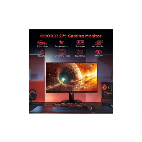 Koorui S2721PM 27 Inch QHD mini LED Monitor Black-gallery-1
