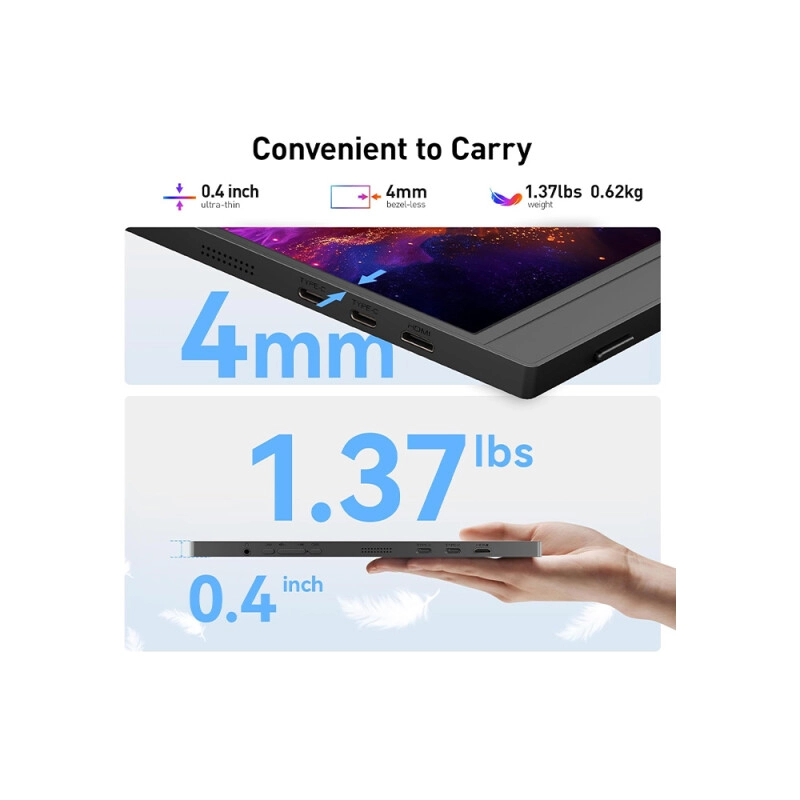 KOORUI E1512A 15.6 inch FHD 1080P IPS Portable Gaming Monitor - 3