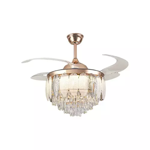 Qulik Q-T8255 48 Inch Decorative Chandelier Ceiling Fan with Light and Remote