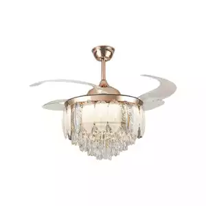 Qulik Q-T8255 48 Inch Decorative Chandelier Ceiling Fan with Light and Remote