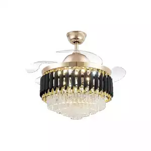 Qulik Q-T7456 48 Inch Decorative Chandelier Ceiling Fan With Light and Remote