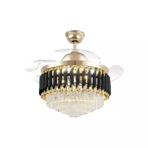 Qulik Q-T7456 48 Inch Decorative Chandelier Ceiling Fan With Light and Remote
